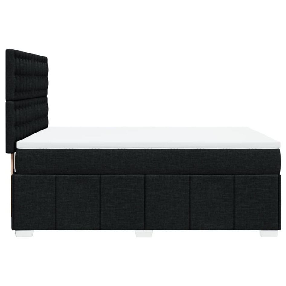 Cama box spring con colchón tela negro 140x190