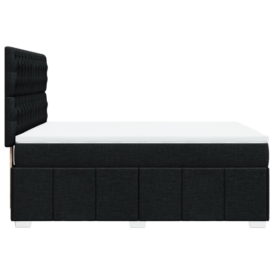Cama box spring con colchón tela negro 140x190