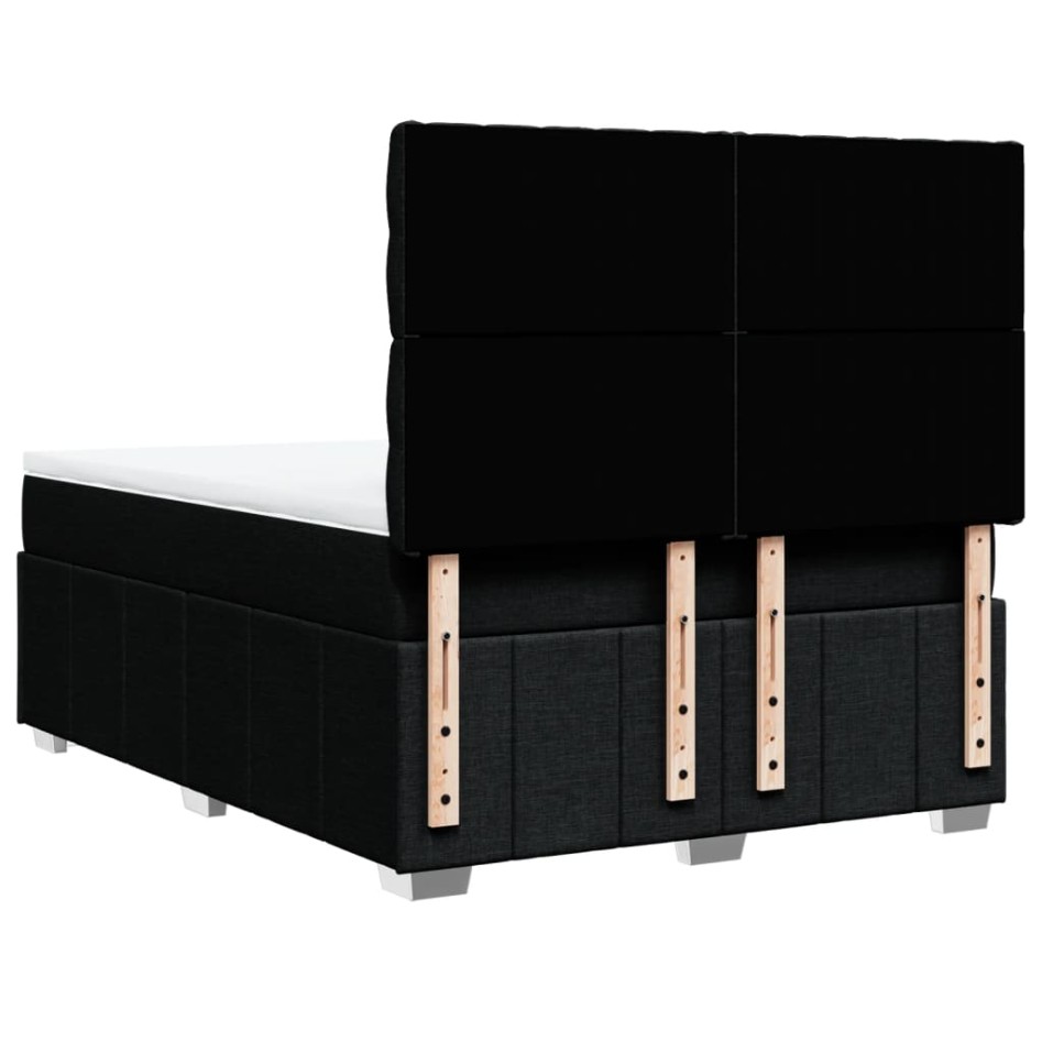 Cama box spring con colchón tela negro 140x190