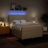 Cama box spring con colchón tela color crema 140x190