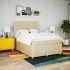 Cama box spring con colchón tela color crema 140x190