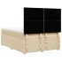 Cama box spring con colchón tela color crema 140x190