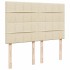 Cama box spring con colchón tela color crema 140x190