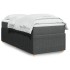 Cama box spring con colchón tela gris oscuro 80x200