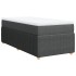 Cama box spring con colchón tela gris oscuro 80x200