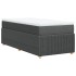 Cama box spring con colchón tela gris oscuro 80x200