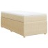 Cama box spring con colchón tela color crema 80x200