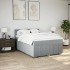 Cama box spring con colchón tela gris claro 140x190