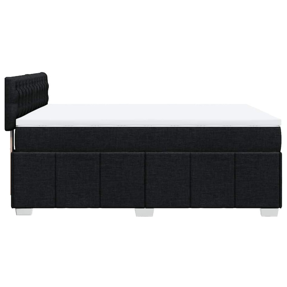 Cama box spring con colchón tela negro 140x190