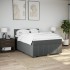 Cama box spring con colchón tela gris oscuro 140x200