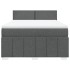 Cama box spring con colchón tela gris oscuro 140x200