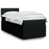 Cama box spring con colchón tela negro 80x200