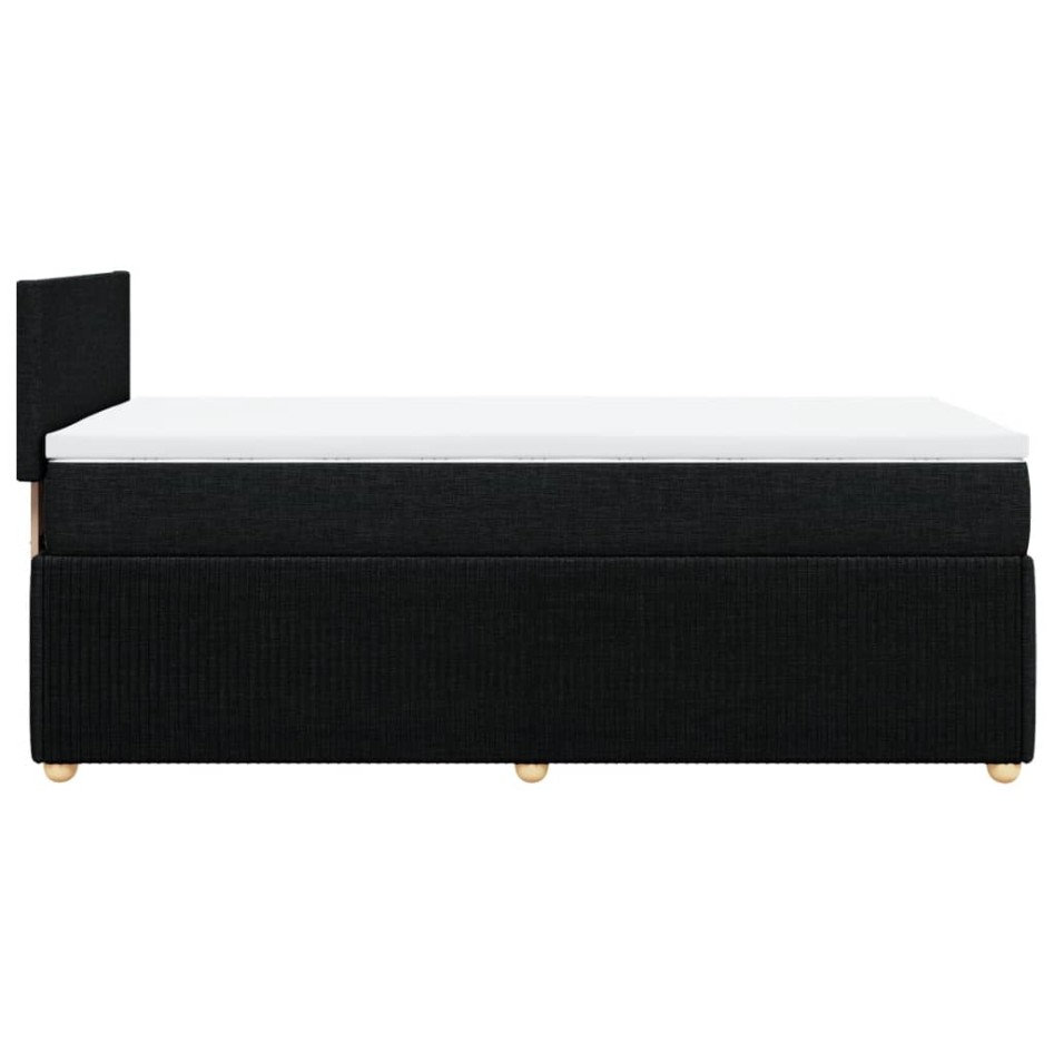 Cama box spring con colchón tela negro 80x200