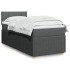 Cama box spring con colchón tela gris oscuro 80x200