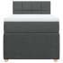 Cama box spring con colchón tela gris oscuro 80x200
