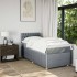 Cama box spring con colchón tela gris claro 80x200
