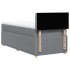 Cama box spring con colchón tela gris claro 80x200