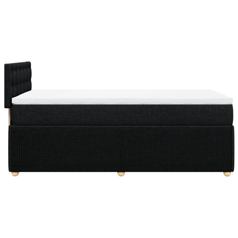 Cama box spring con colchón tela negro 80x200