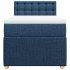 Cama box spring con colchón tela azul 80x200