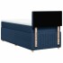 Cama box spring con colchón tela azul 80x200