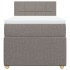 Cama box spring con colchón tela gris taupe 90x200