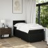 Cama box spring con colchón tela negro 90x200