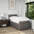 Cama box spring con colchón tela gris taupe 90x200