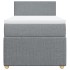 Cama box spring con colchón tela gris claro 100x200