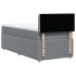Cama box spring con colchón tela gris claro 100x200