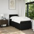 Cama box spring con colchón tela negro 100x200