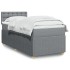Cama box spring con colchón tela gris claro 100x200