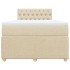 Cama box spring con colchón tela color crema 120x190