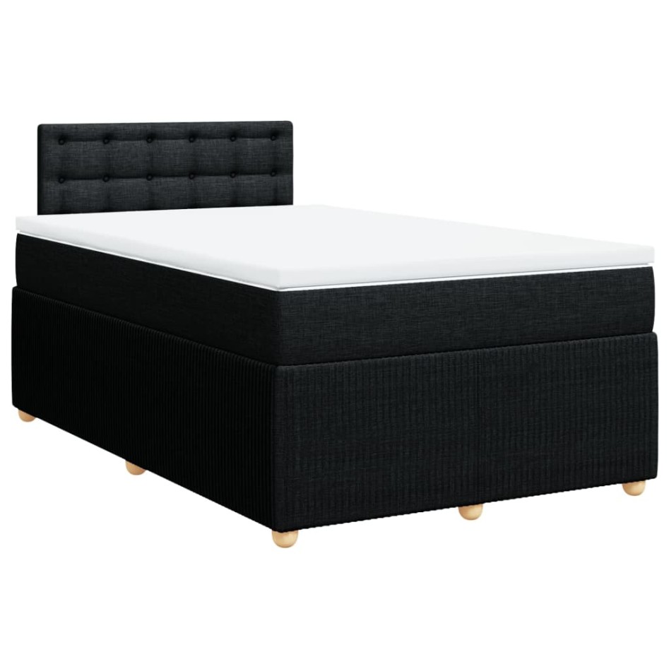 Cama box spring con colchón tela negro 120x190