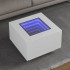 Mesa de centro con luz LED madera ingeniería blanca 60x60x40