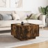 Mesa de centro y LED madera ingeniería roble ahumado