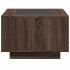 Mesa de centro y LED madera ingeniería marrón roble 60x60x40