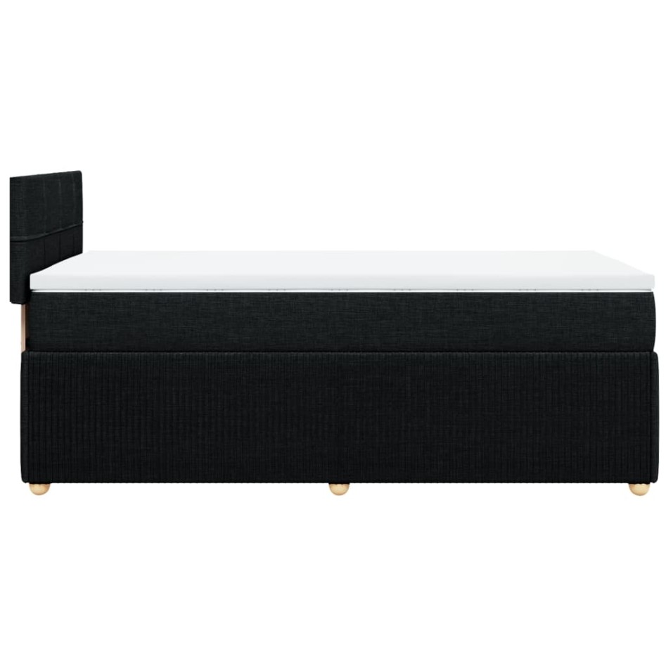 Cama box spring con colchón tela negro 100x200