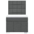 Cama box spring con colchón tela gris oscuro 100x200