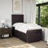 Cama box spring con colchón tela marrón oscuro 90x200