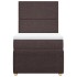 Cama box spring con colchón tela marrón oscuro 90x200