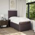 Cama box spring con colchón tela marrón oscuro 90x200
