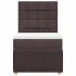 Cama box spring con colchón tela marrón oscuro 90x200