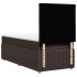 Cama box spring con colchón tela marrón oscuro 90x200