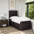 Cama box spring con colchón tela marrón oscuro 90x200