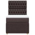 Cama box spring con colchón tela marrón oscuro 90x200