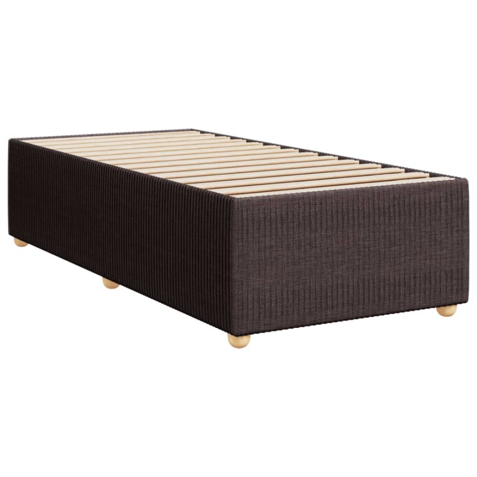 Cama box spring con colchón tela marrón oscuro 90x200