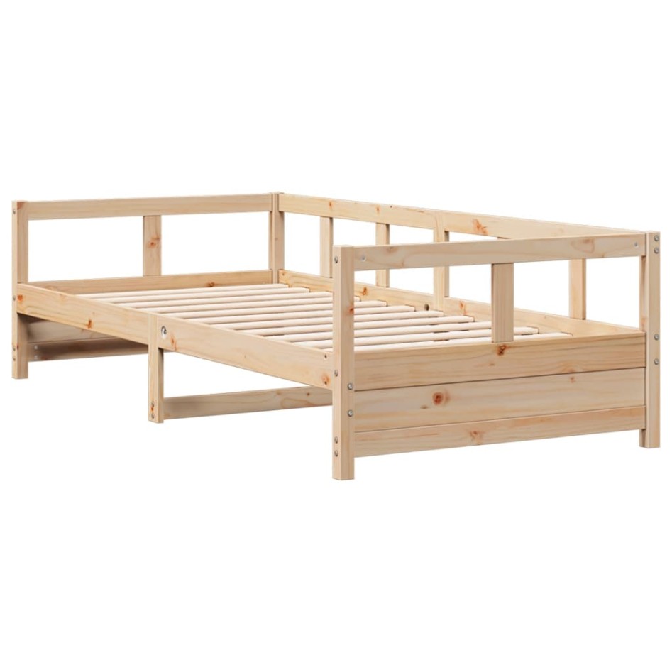 Sofá cama de madera maciza de pino natural 90x190
