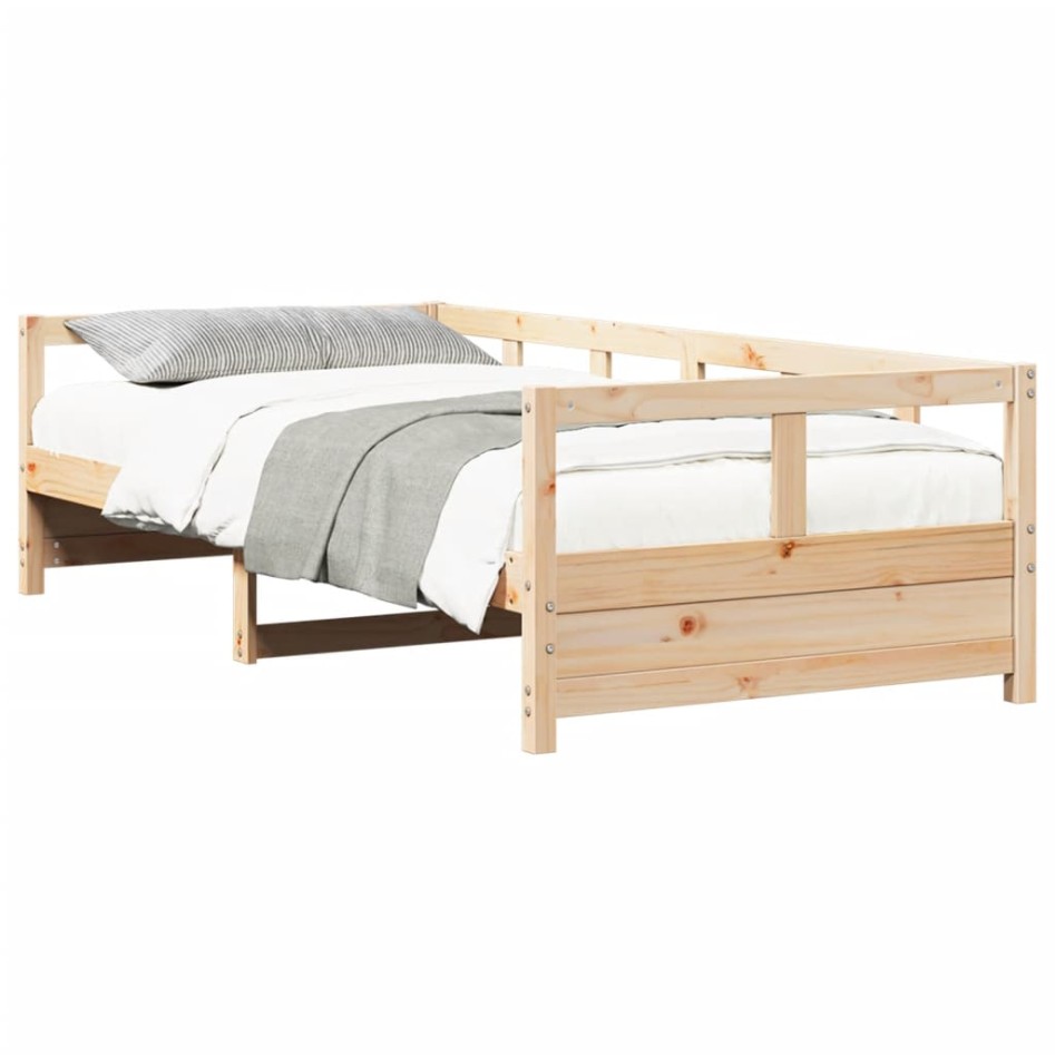 Sofá cama de madera maciza de pino natural 90x190