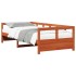 Sofá cama sin colchón madera maciza pino marrón cera 90x190