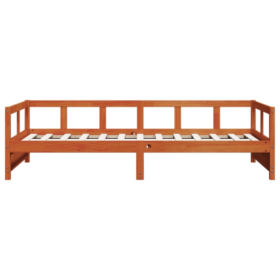 Sofá cama sin colchón madera maciza pino marrón cera 90x190